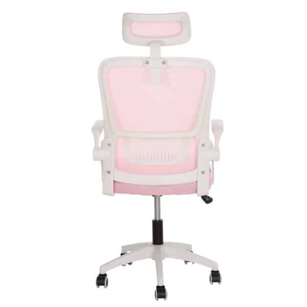 ΚΑΡΕΚΛΑ ΓΡΑΦΕΙΟΥ BLAZER HM1205.04 ΡΟΖ MESH-ΛΕΥΚΟΣ ΣΚΕΛΕΤΟΣ NYLON 60,5x47x85,5Υεκ. - Image 6