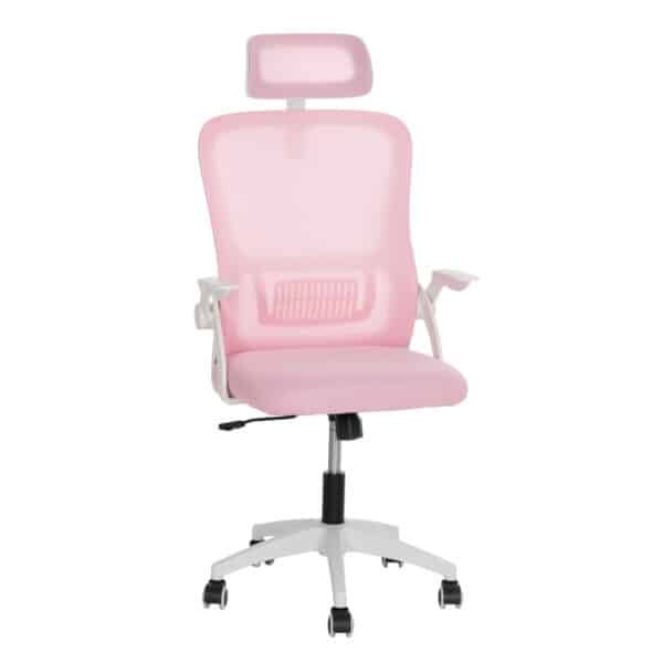 ΚΑΡΕΚΛΑ ΓΡΑΦΕΙΟΥ BLAZER HM1205.04 ΡΟΖ MESH-ΛΕΥΚΟΣ ΣΚΕΛΕΤΟΣ NYLON 60