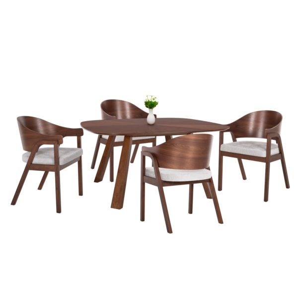 ΣΕΤ ΤΡΑΠΕΖΑΡΙΑΣ 5ΤΜΧ RINER HM21340 ΤΕΤΡΑΓΩΝΟ ΤΡΑΠΕΖΙ ΑΠΟ MDF--ΚΑΡΕΚΛΕΣ ΑΠΟ RUBBERWOOD