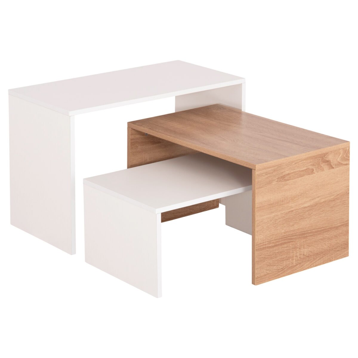 ΤΡΑΠΕΖΙ ΣΑΛΟΝΙΟΥ ΣΕΤ 3ΤΜΧ BENTIL HM9444.11 ΜΕΛΑΜΙΝΗ SONAMA-ΛΕΥΚΟ 65x35x45Υεκ - Image 4