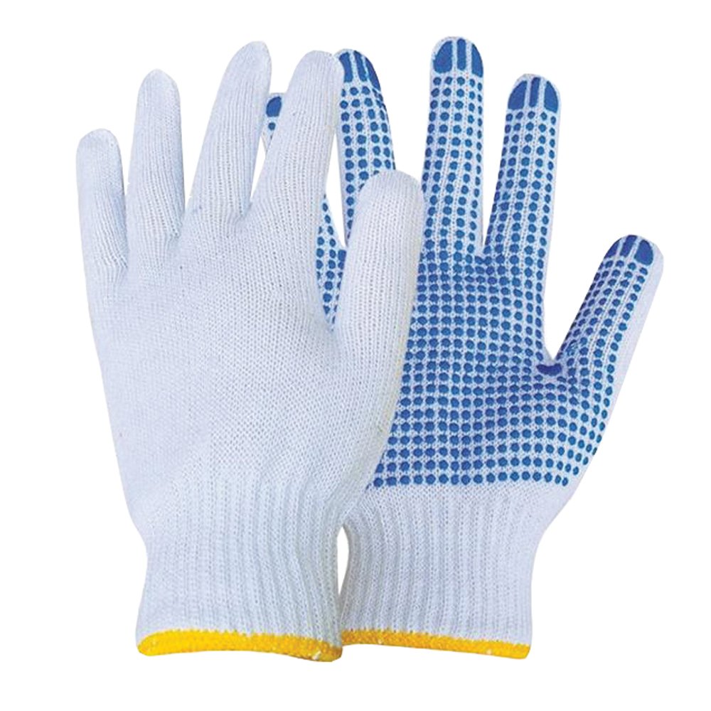 COTTON GLOVES WITH PVC DOTS SIZE 10 COTTON GLOVES WITH PVC DOTS SIZE 10