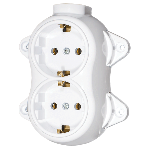 ΑΝΤΙΚΕ ΔΙΠΛΗ ΠΡΙΖΑ ΣΟΥΚΟ 16А 250V ΛΕΥΚΟ