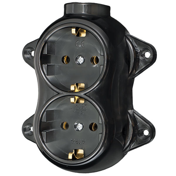 ΑΝΤΙΚΕ ΔΙΠΛΗ ΠΡΙΖΑ ΣΟΥΚΟ 16А 250V ΜΑΥΡΗ