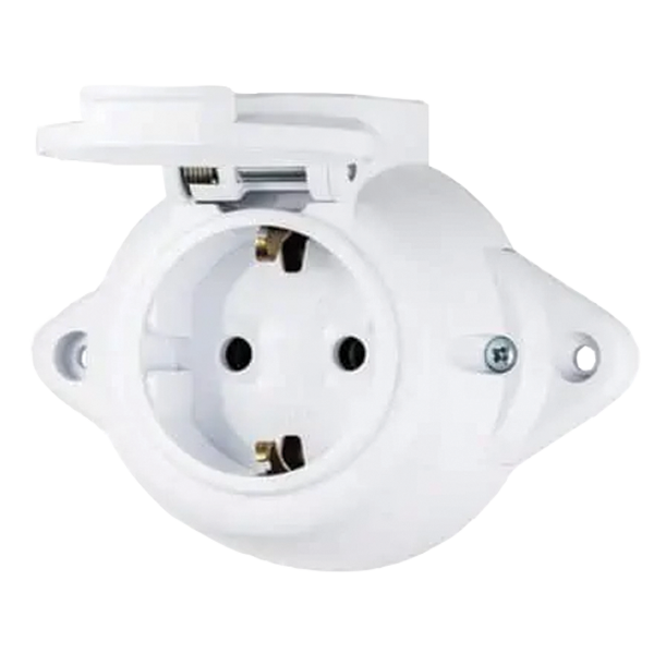 ANTIQUE GERMAN SOCKET WITH COVER 16А 250V IP44 WH