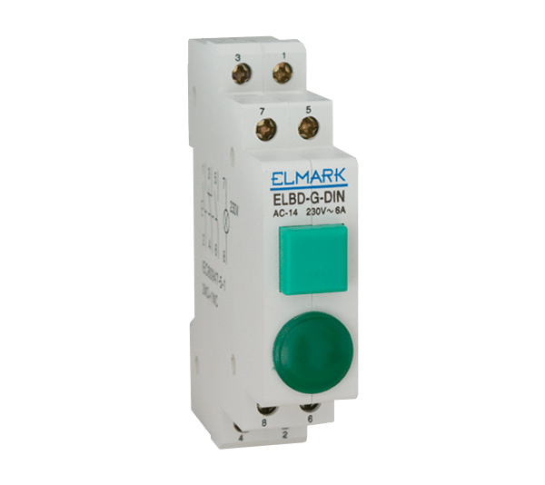 ΜΠΟΥΤΟΝ ΜΕ ΛΥΧΝΙΑ ELBD-R-DIN 1NO+2NC ΚΟΚΚΙΝΟ 230V