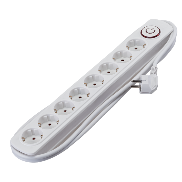 ΠΟΛΎΜΠΡΙΖΟ 8 ΘΈΣΕΩΝ 2m H05VV-F 3X1.5mm² ΜΕ ΔΙΑΚΌΠΤΗ