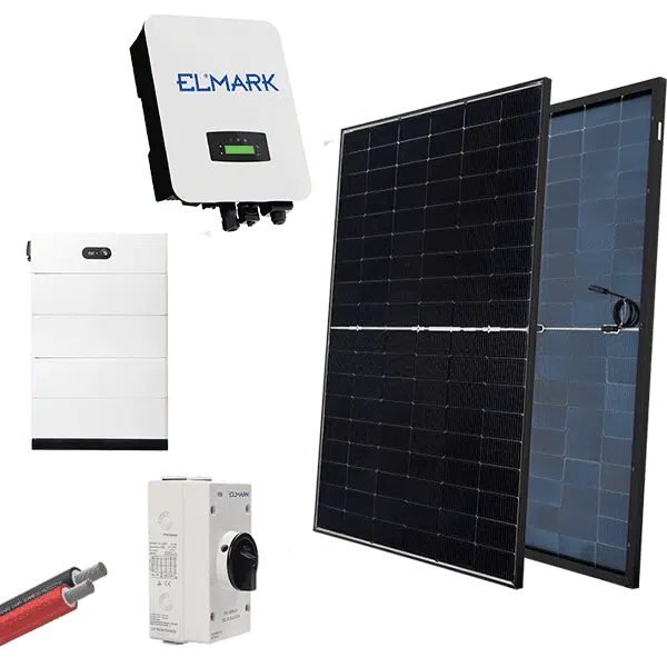 HYBR. SOLAR SYSTEM 3P/10kW 430W PANELS WITH BATT.