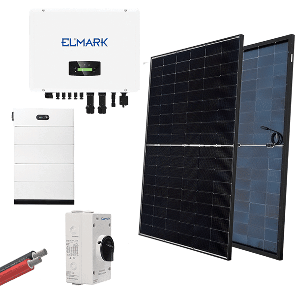 HYBR. SOLAR SYSTEM 3P/15KW 430W PANELS WITH BATT.