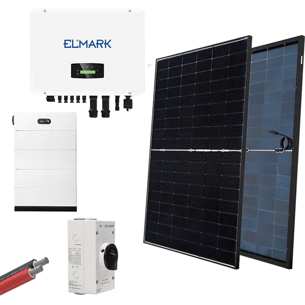 HYBR. SOLAR SYSTEM 3P/15KW 430W PANELS WITH BATT.