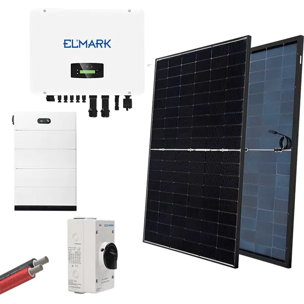 HYBR. SOLAR SYSTEM 3P/15KW 430W PANELS WITH BATT.