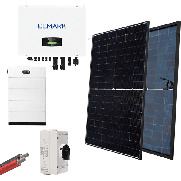 HYBR. SOLAR SYSTEM 3P/20kW 430W PANELS WITH BATT.