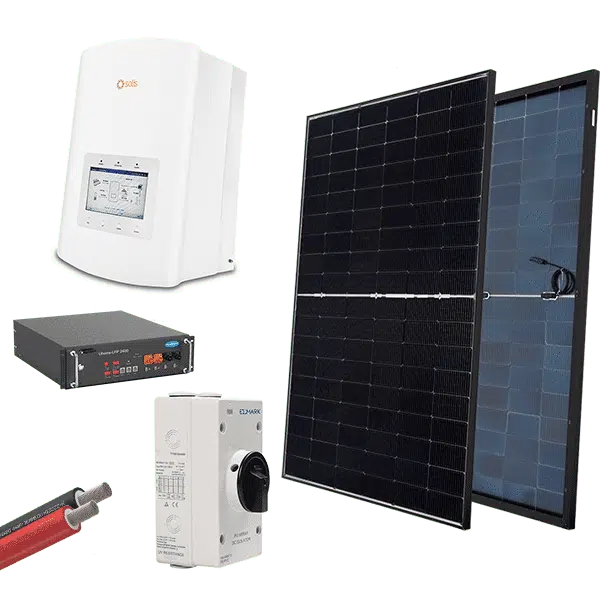 HYBR. SOLAR SYSTEM 1P/3.6kW 430W PANELS WITH BATT.