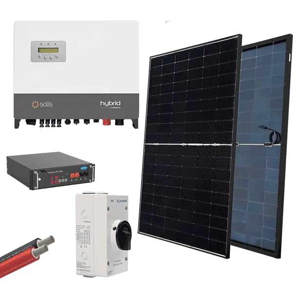 HYBR. SOLAR SYSTEM 3P/6kW 430W PANELS WITH BATT.