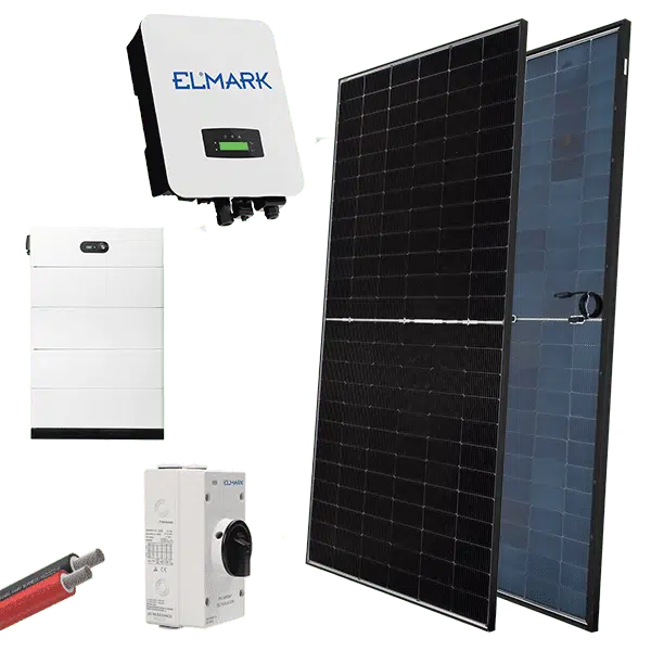 HYBR. SOLAR SYSTEM 3P/10kW 580W PANELS WITH BATT.