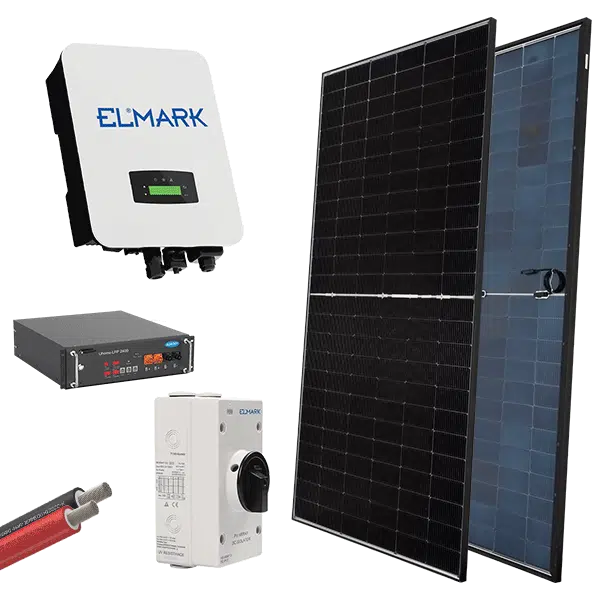 HYBR. SOLAR SYSTEM 1P/5kW 580W PANELS WITH BATT.