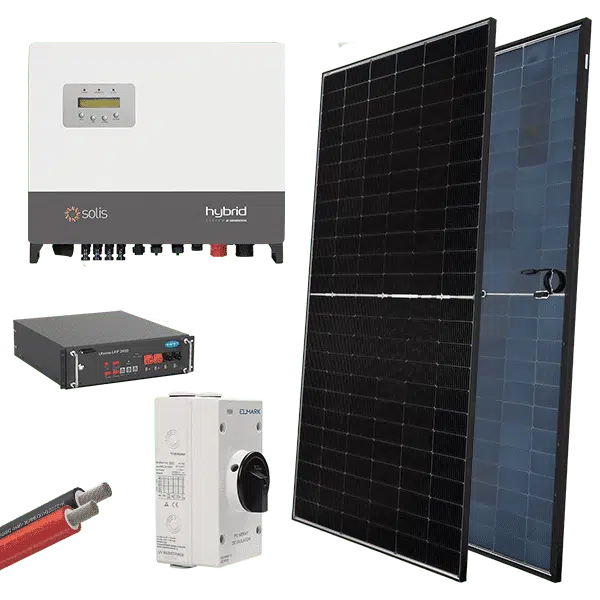 HYBR. SOLAR SYSTEM 3P/6kW 580W PANELS WITH BATT.