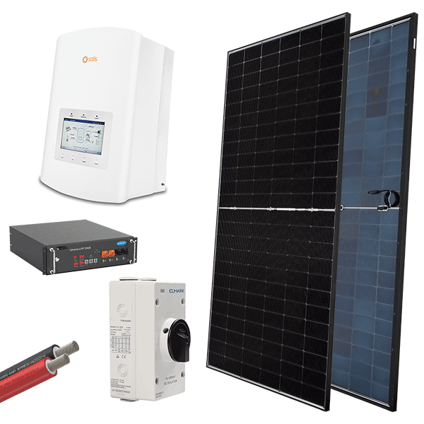 HYBR. SOLAR SYSTEM 1P/3.6kW 580W PANELS WITH BATT.