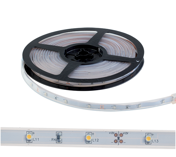 LED ΤΑΙΝΙΑ LED150 3528 12V DC IP65 30 τεμ./m. ΛΕΥΚΟ ΘΕΡΜΟ
