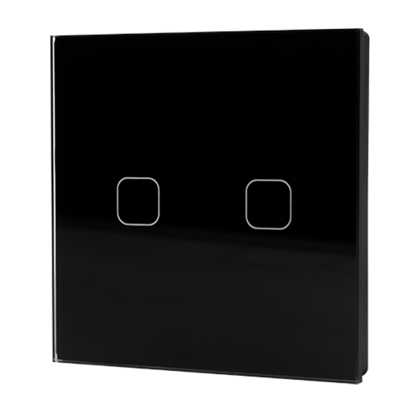 WI-FI SMART TOUCH EU 2 GANG 1 WAY SWITCH BLACK