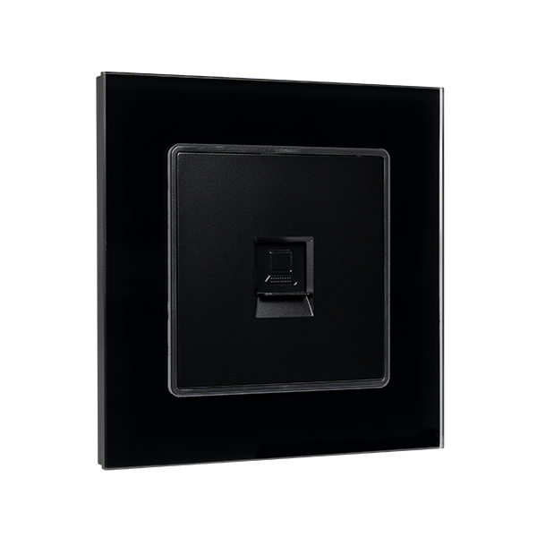 SINGLE LAN SOCKET GLASS FRAME BLACK