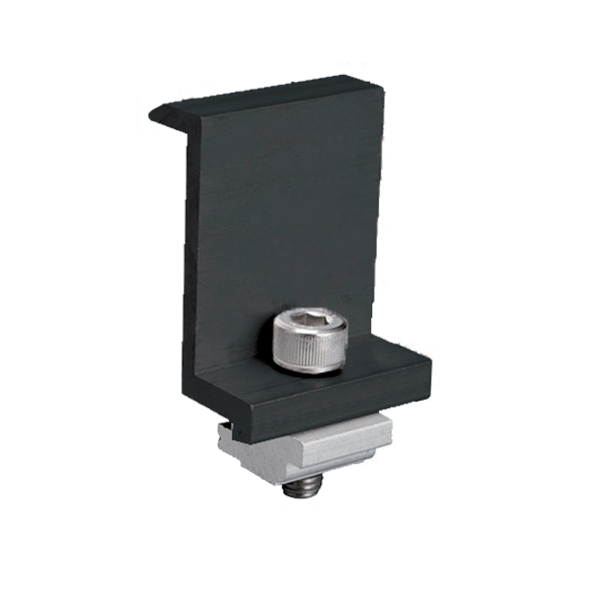 EL-EC END CLAMP FOR FRAMED PANEL 35MM BLACK