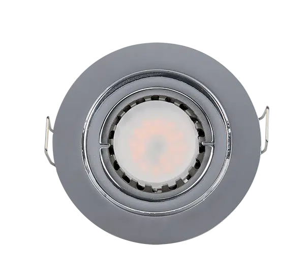 LED ΣΠΟΤ ΜΕΤΑΛΛΙΚΟ ΣΤΡΟΓΓΥΛΟ PAR 16 5.5W 2700-3000K ΧΡΩΜΙΟ