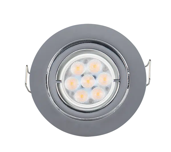 LED ΣΠΟΤ ΜΕΤΑΛΛΙΚΟ ΣΤΡΟΓΓΥΛΟ HIGH POWER 6W 2700-3000K ΧΡΩΜΙΟ