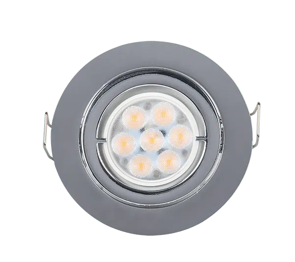 LED ΣΠΟΤ ΜΕΤΑΛΛΙΚΟ ΣΤΡΟΓΓΥΛΟ HIGH POWER 6W 2700-3000K ΧΡΩΜΙΟ