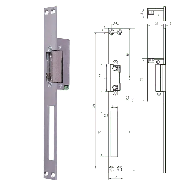 ELECTROMAGNETIC STRIKE PLATES 6-12V AC/DC