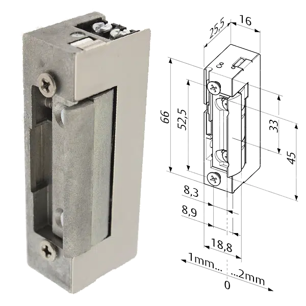 ELECTROMAGNETIC STRIKE PLATES 8-16V AC/DC