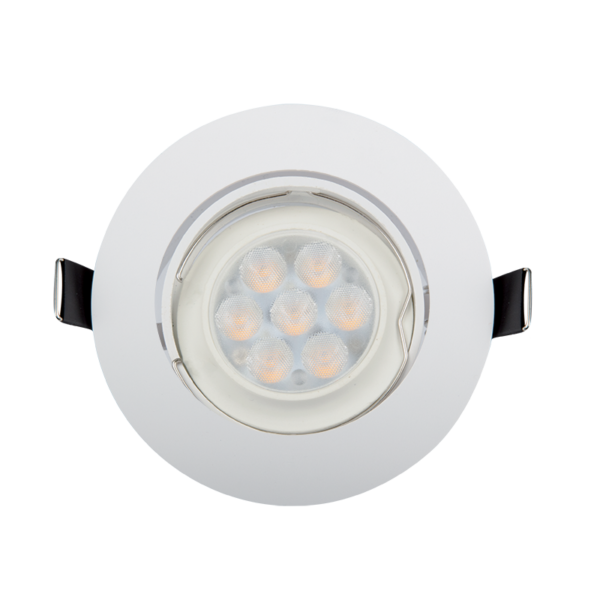 LED ΣΠΟΤ ΠΛΑΣΤΙΚΟ ΣΤΡΟΓΓΥΛΟ HIGH POWER 6W 2700-3000K ΛΕΥΚΟ