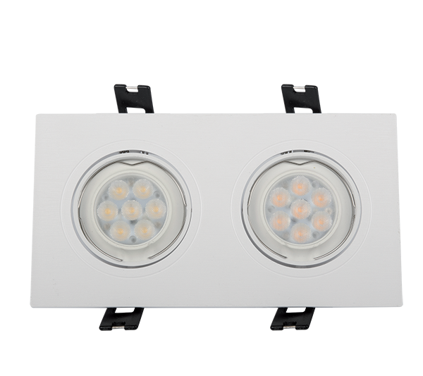 LED ΣΠΟΤ ΠΛΑΣΤΙΚΟ ΟΡΘΟΓΩΝΙΟ HIGH POWER 2X6W 4000-4300K ΛΕΥΚΟ