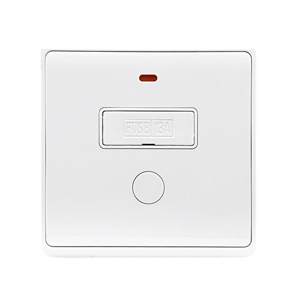 LONDON OUTLET WITH FUSE AND LED INDICATOR WHITE