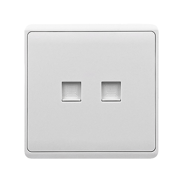 LONDON DOUBLE COMPUTER RJ45 SOCKET WHITE