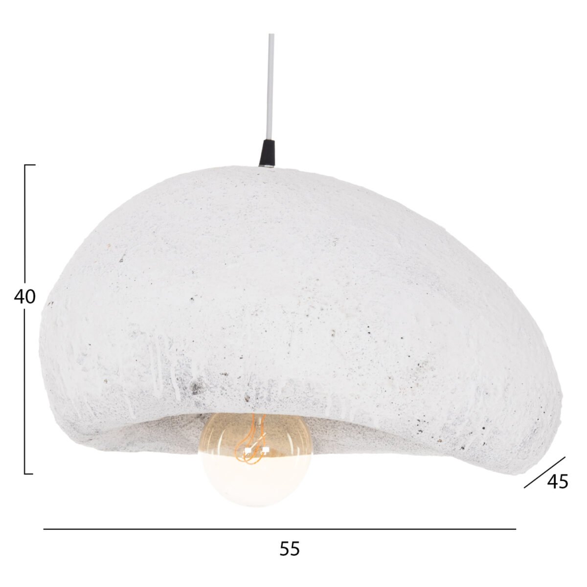 ΦΩΤΙΣΤΙΚΟ ΟΡΟΦΗΣ ΜΕ ΟΨΗ ΠΕΤΡΑΣ STONER (M) HM4418.02 ΛΕΥΚΟ 55x45x40Υεκ. - Image 2