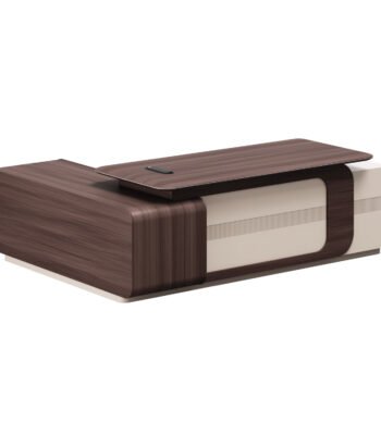 ΓΡΑΦΕΙΟ ΔΕΞΙΑ ΓΩΝΙΑ ΣΕΙΡΑ PRESIDENT HM2146R ΜΕΛΑΜΙΝΗ ΣΕ ΚΑΡΥΔΙ-ΜΠΕΖ 240x180x76Υεκ