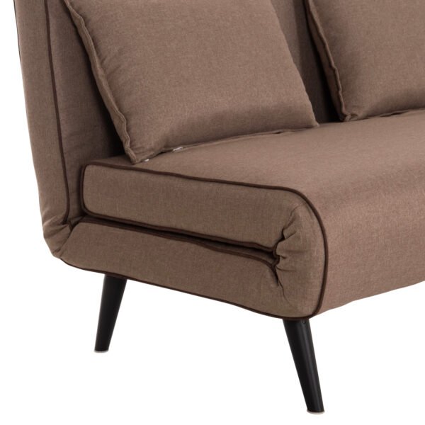 ΚΑΝΑΠΕΣ ΚΡΕΒΑΤΙ 2 ΑΤΟΜΩΝ ASMA HM3077.07 ΣΚΟΥΡΟ ΜΠΕΖ ΥΦΑΣΜΑ 143x78x84Yεκ. - Image 9