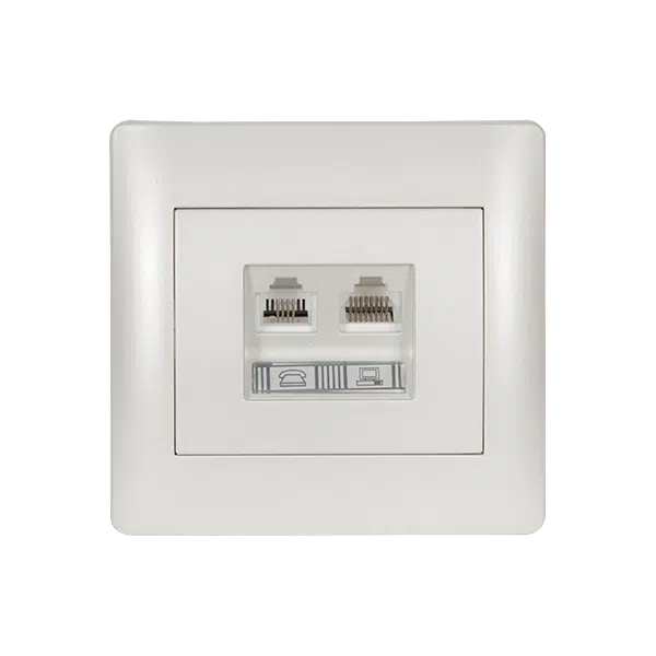 RHYME RJ11+RJ45 ΛΕΥΚΟ ΜΕΤΑΛΛΙΖΕ