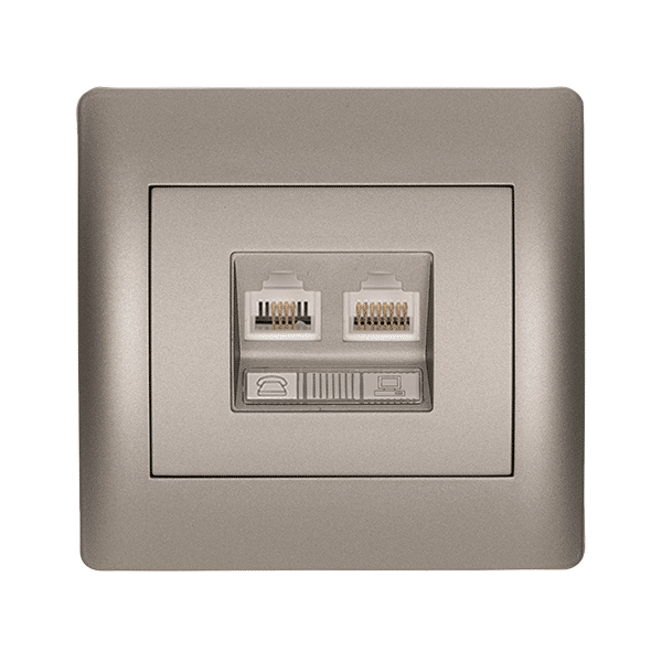 RHYME RJ11+RJ45 ΓΚΡΙ ΜΕΤΑΛΛΙΖΕ