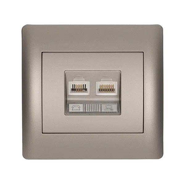 RHYME RJ11+RJ45 ΓΚΡΙ ΜΕΤΑΛΛΙΖΕ