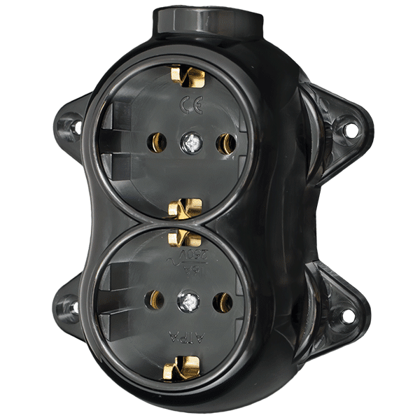 ΑΝΤΙΚΕ ΔΙΠΛΗ ΠΡΙΖΑ ΣΟΥΚΟ 16А 250V ΜΑΥΡΗ