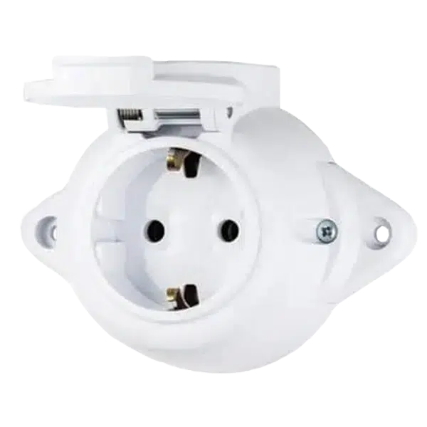 ANTIQUE GERMAN SOCKET WITH COVER 16А 250V IP44 WH