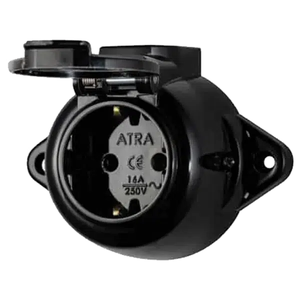 ANTIQUE GERMAN SOCKET WITH COVER 16А 250V IP44 BL