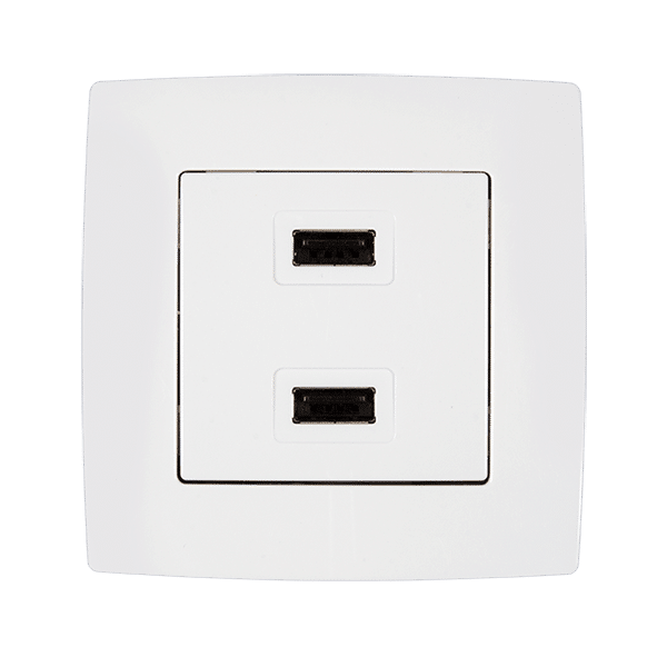 CITY ΔΙΠΛΗ ΠΡΙΖΑ USB ΛΕΥΚΟ ΜΕΤΑΛΛΙΖΕ