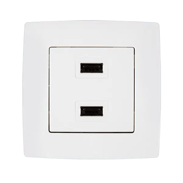 CITY ΔΙΠΛΗ ΠΡΙΖΑ USB ΛΕΥΚΟ ΜΕΤΑΛΛΙΖΕ