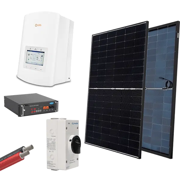 HYBR. SOLAR SYSTEM 1P/3.6kW 430W PANELS WITH BATT.