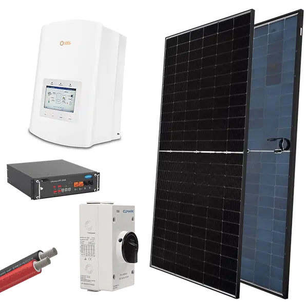 HYBR. SOLAR SYSTEM 1P/3.6kW 580W PANELS WITH BATT.