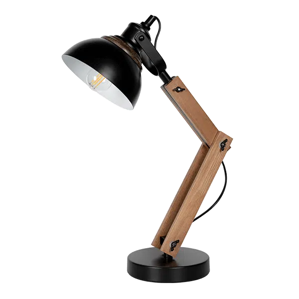 ALEGRA ΕΠΙΤΡΑΠΕΖΙΟ ΦΩΤΙΣΤΙΚΟ 1XE14 ΜΑΥΡΟ/ΞΥΛΟ