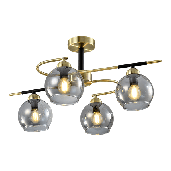 BILL ΠΟΛΥΦΩΤΟ 4XE14 ΜΑΥΡΟ MAT/ΜΠΡΟΝΖΕ