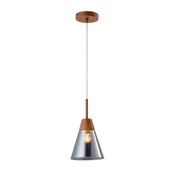 BRADLEY ΚΡΕΜΑΣΤΟ ΦΩΤΙΣΤΙΚΟ 1XE27 ΓΚΡΙ/ΞΥΛΟ